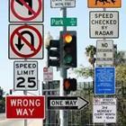 A lot of traffic signs