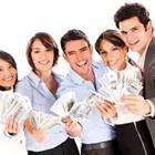 Group of people holding dollar bills